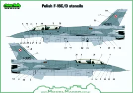 MOD32073A F-16C/D Fighting Falcon Stencils Polish Air Force