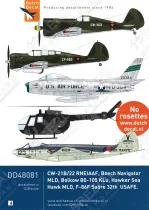 DD48081 Bo 105, Beechcraft TC-45, Curtiss CM-21/22, F-86 & Sea Hawk