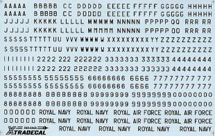 XD48044 Black Letters, Numbers and Command Titles RAF