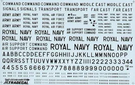 XD48044 Schwarze Buchstaben, Ziffern und Schriftzüge RAF