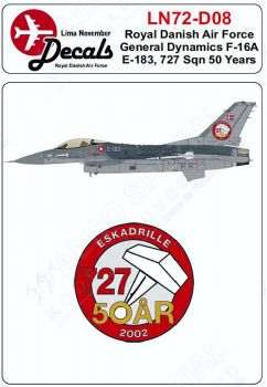 LN72-D08 F-16A Block 5 Fighting Falcon Esk 727 Jubiläum