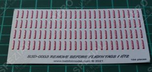 B3D72001 3D printed Remove Before Flight Tags
