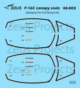 ZP48003 F-16 Fighting Falcon Canopy Seals
