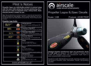 AS48PROP Propeller-Logos und Spezifikationstabellen für propellergetriebene Militärflugzeuge WK II