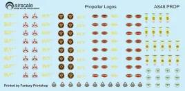 AS48PROP Propeller-Logos und Spezifikationstabellen für propellergetriebene Militärflugzeuge WK II