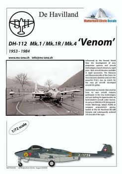 MC72022 D.H.112 Venom Mk.1/Mk.1R/Mk.4 (1953-1984)