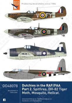 DD48078 Hellcat, Mosquito, Spitfire & Tiger Moth Royal Air Force/Royal Navy
