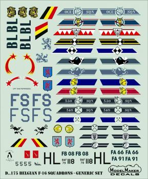 MOD48175 F-16 Fighting Falcon Squadron Badges Belgian Air Force