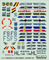 MOD72175 F-16 Fighting Falcon Squadron Badges Belgian Air Force