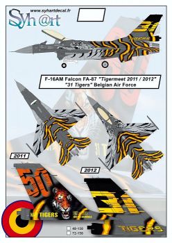 SY72150 F-16AM Block 20 Fighting Falcon NATO Tiger Meet 2011 & 2012