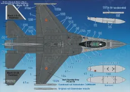 DCD4876 F-16A/B MLU Fighting Falcon belgische Luftwaffe Staffelzeichen, Zappings und Stencils