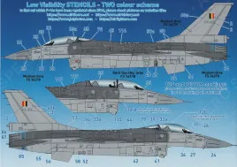 DCD4876 F-16A/B MLU Fighting Falcon belgische Luftwaffe Staffelzeichen, Zappings und Stencils