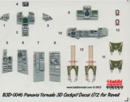 B3D72046 Tornado ECR 3D-gedruckte Cockpitdetails
