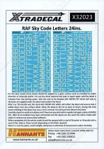 XD32023 Royal Air Force WK II Code-Buchstaben und -Ziffern in Sky 24“