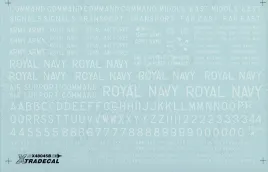 XD48045 Britische Nachkriegszeit weiße Buchstaben, Ziffern und Schriftzüge