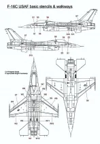 ACD72051 F-16C/D Fighting Falcon U.S. Air Force grundlegende Stencils und Walkways
