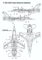 ACD72051 F-16C/D Fighting Falcon U.S. Air Force grundlegende Stencils und Walkways