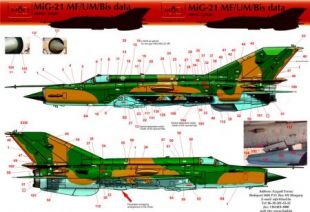 HUN32020 MiG-21MF/bis/UM Fishbed/Mongol Stencils