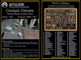 PE32DET Cockpit Details (photo-etched) for aircraft WW II