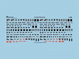 AS48PLA Cockpit-Beschriftungen und Datenschilder für alliierte Flugzeuge WK II