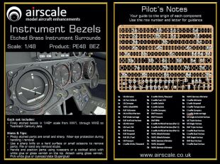 PE48BEZ Cockpit Instrument Bezels (photo-etched) for Aircraft from WW I to Present Day