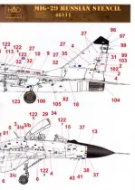 HUN48111 MiG-29B/UB Fulcrum-A/B Russian Stencils